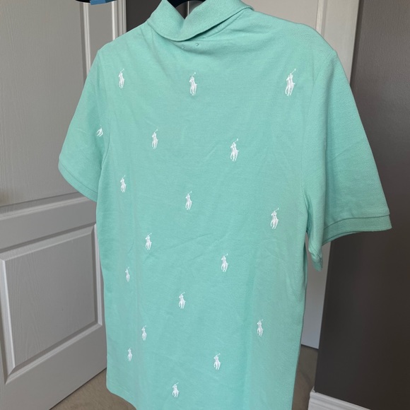 MEN’S Polo Pastel Green All Over Pony Polo - Picture 3 of 3